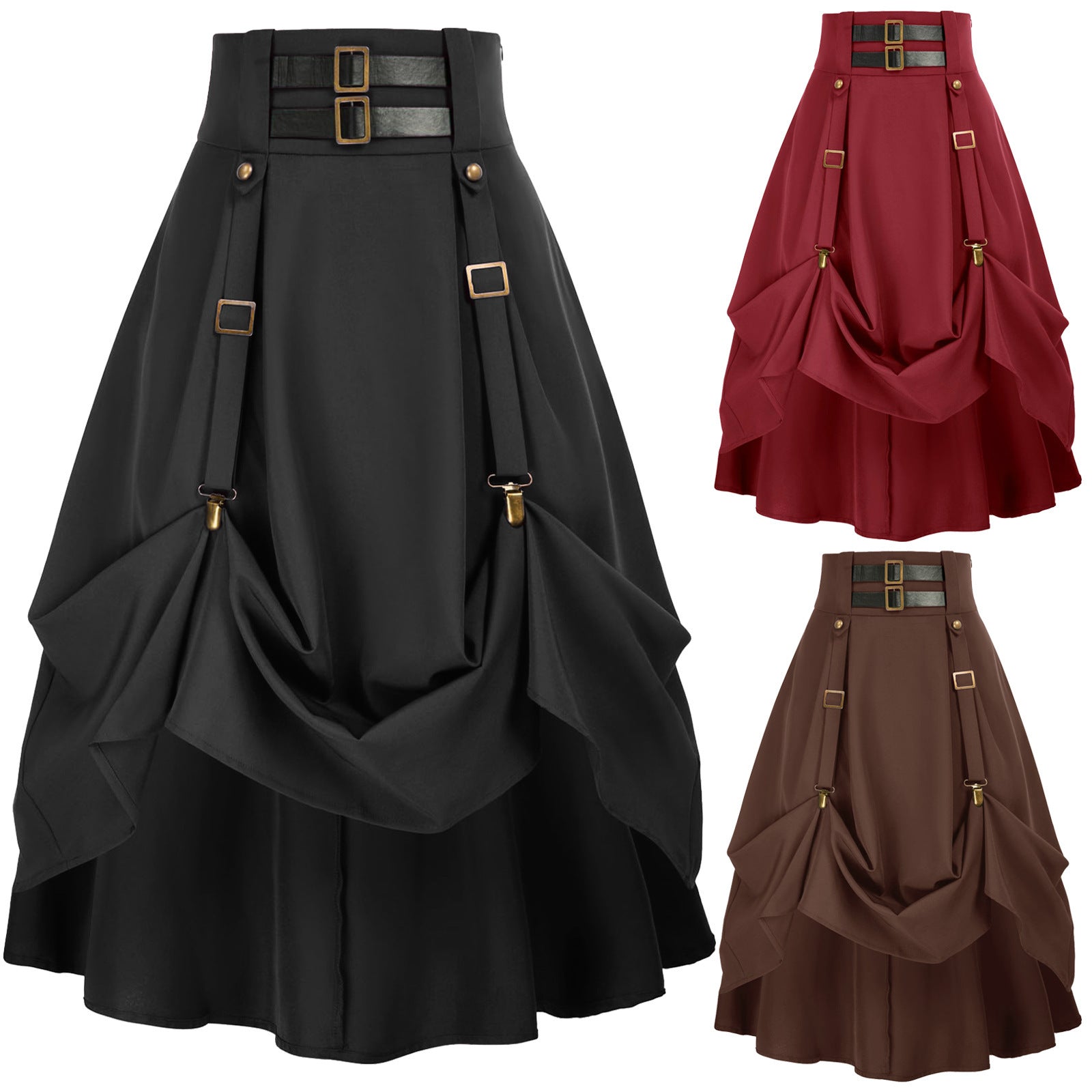 Women's Steampunk Festival Skirt – Gothic Medieval Punk Costume Skirt