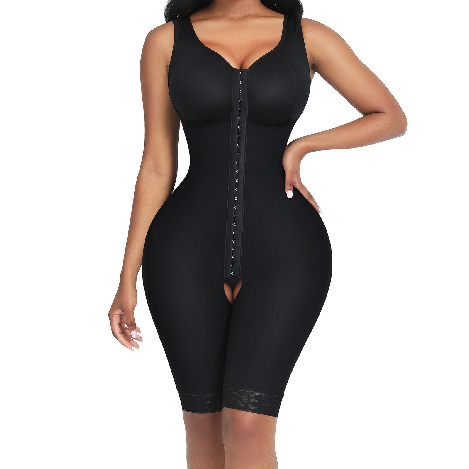 Seamless Full Body Shapewear for Women – Crotchless Slimming Bodysuit with Waist & Butt Lifting Support