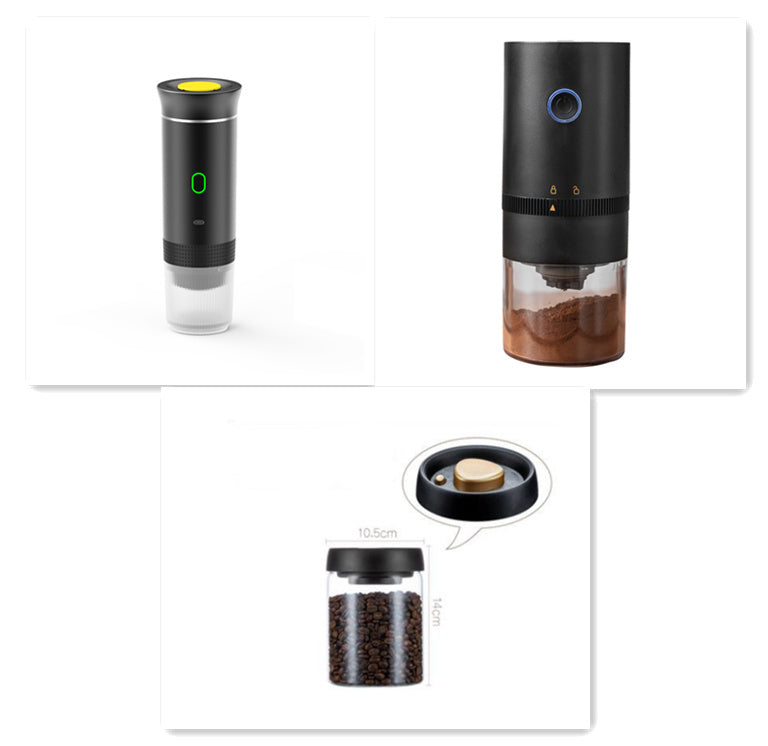 Electric Portable 3-in-1 Espresso Maker – Travel Coffee Grinder & Capsule Machine | Handy Kitchen Gadget
