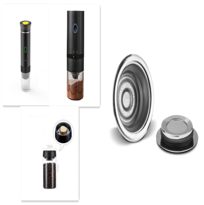 Electric Portable 3-in-1 Espresso Maker – Travel Coffee Grinder & Capsule Machine | Handy Kitchen Gadget