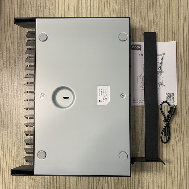 Multi-Function PS5 Cooling Stand with Dual Controller Charger, Headset Holder & Game Disc Storage