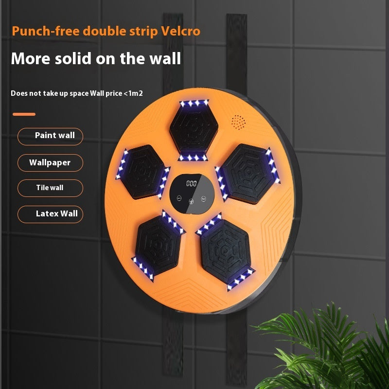 Smart Music Boxing Wall Target – Home Reaction Trainer with PU Surface & LED Feedback