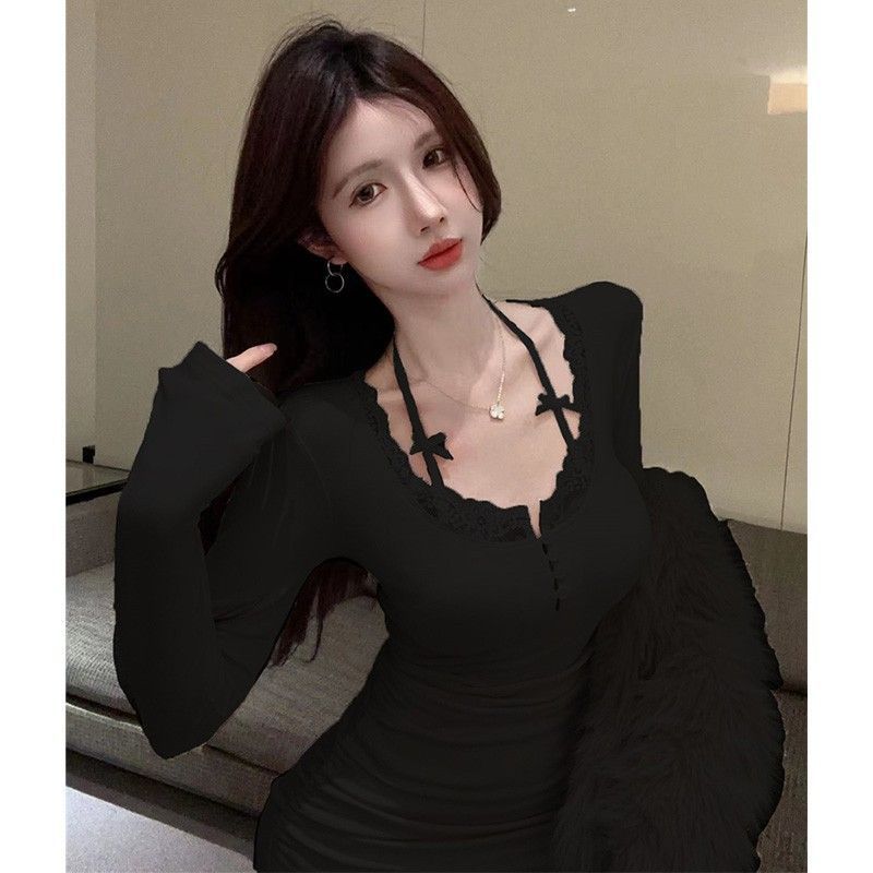 Lace Accent Bodycon Dress – Elegant Slim Fit for Parties & Events