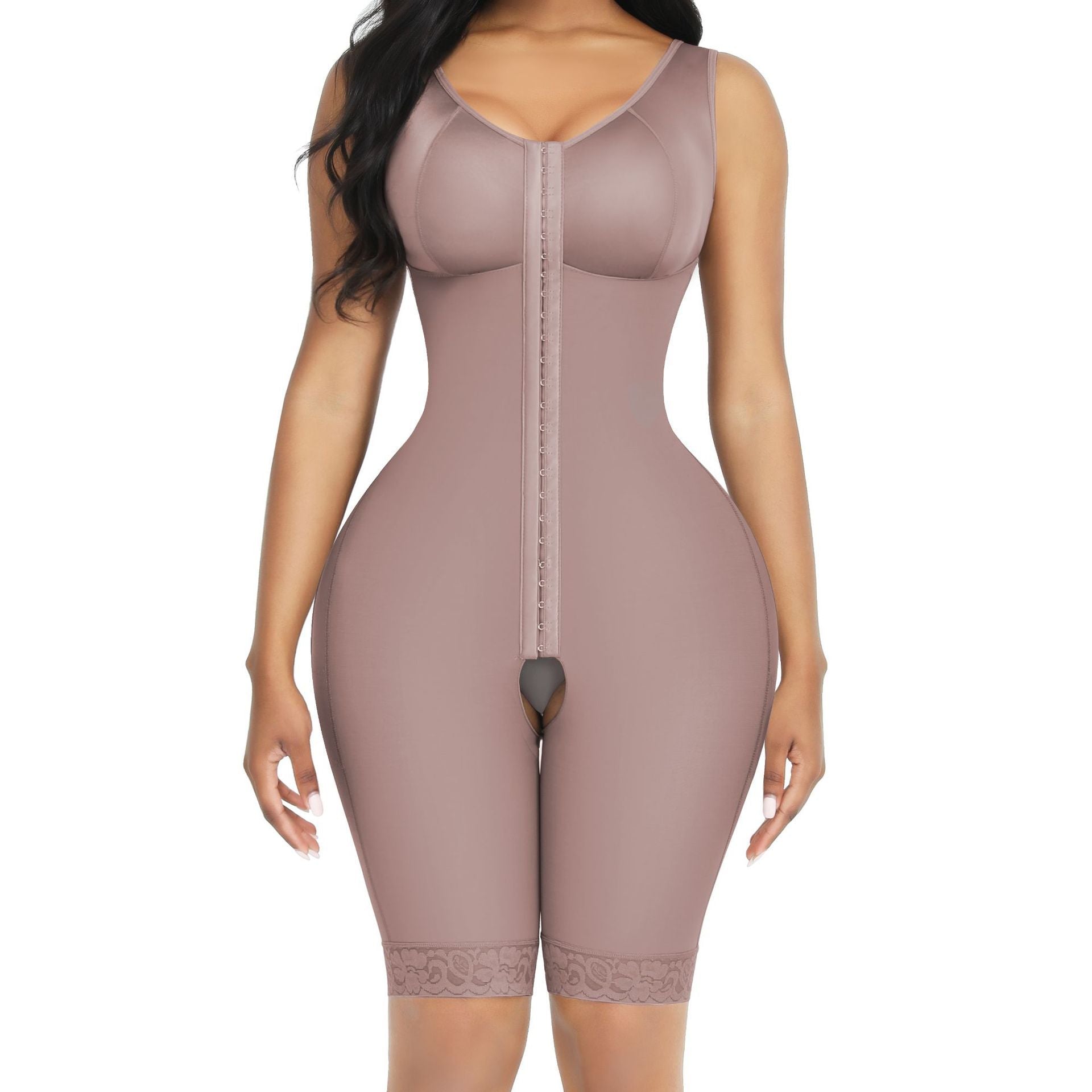 Seamless Full Body Shapewear for Women – Crotchless Slimming Bodysuit with Waist & Butt Lifting Support
