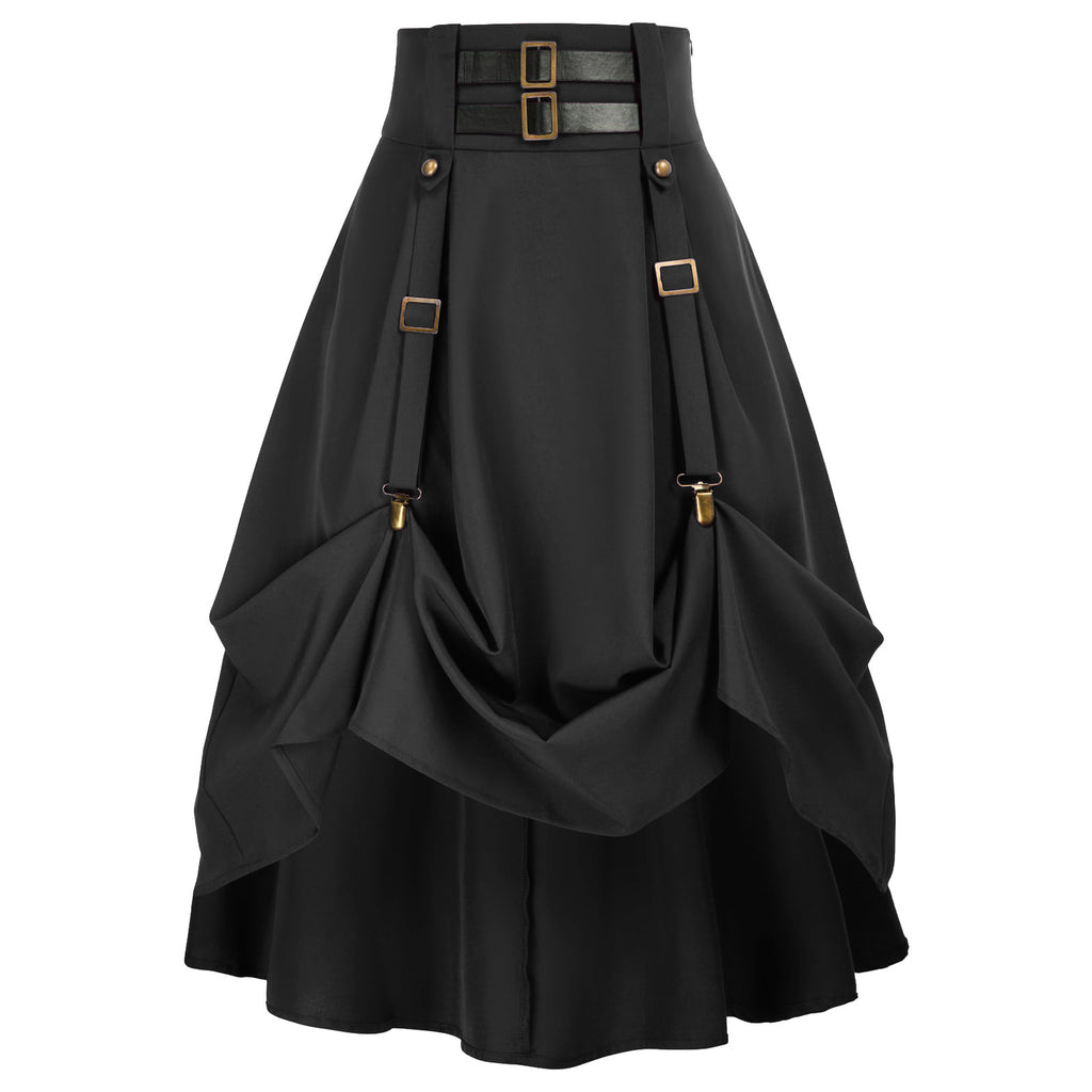 Women's Steampunk Festival Skirt – Gothic Medieval Punk Costume Skirt