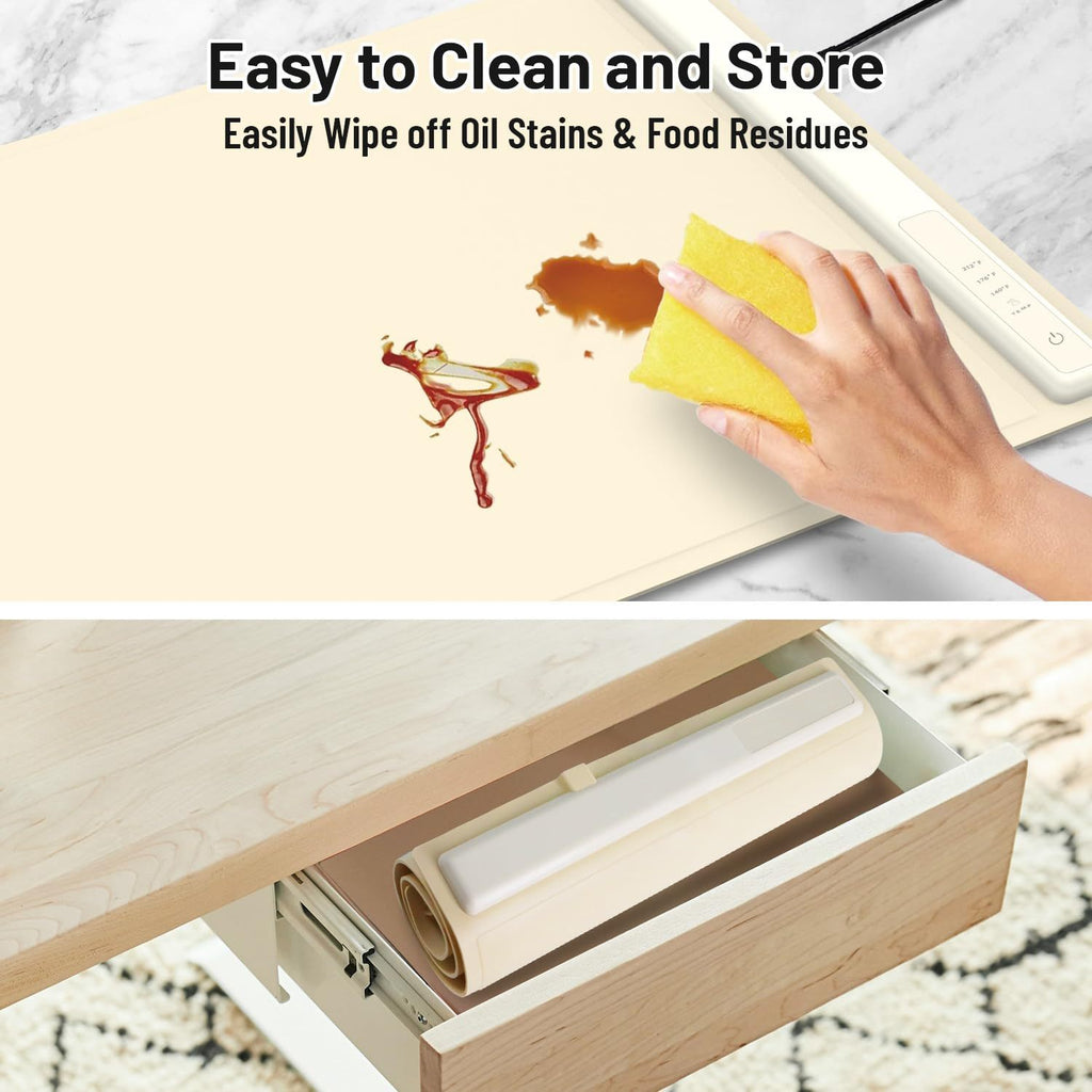 Food Warming Mat,Electric Warming Tray For Food,Foldable Warming Mat For Buffets Party And Daily Use,Silicone Heating Pad With 3 Temp Settings,Kitchen Gadgets Portable Hotplate